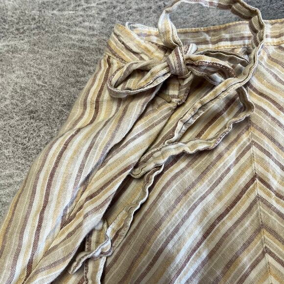 Vintage Old Navy Linen Striped Midi Skirt - Picture 6 of 7
